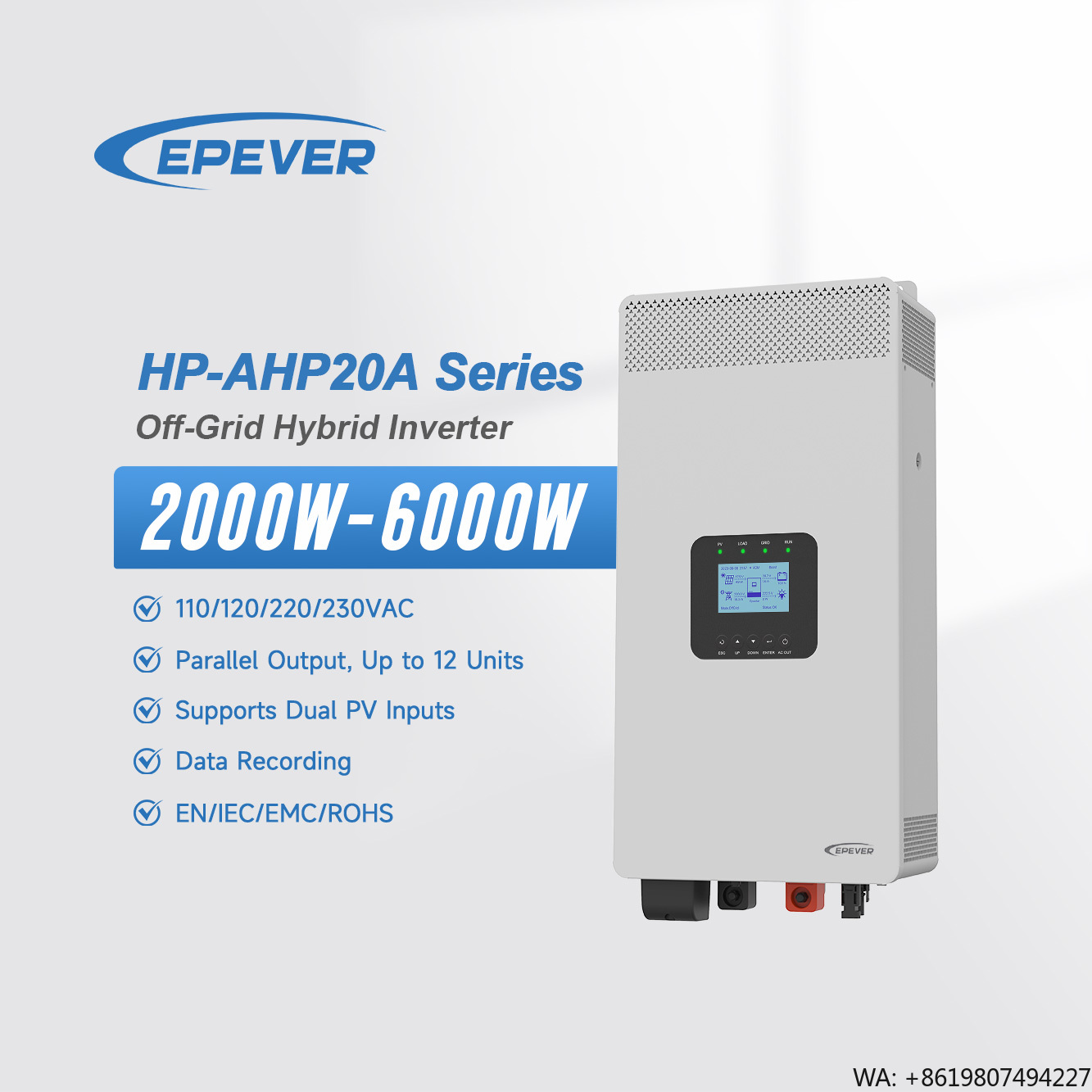 Hybrid Solar Inverter 5.5Kw Mppt 48V - Epever Wechselrichter DC 24V 48V zu
