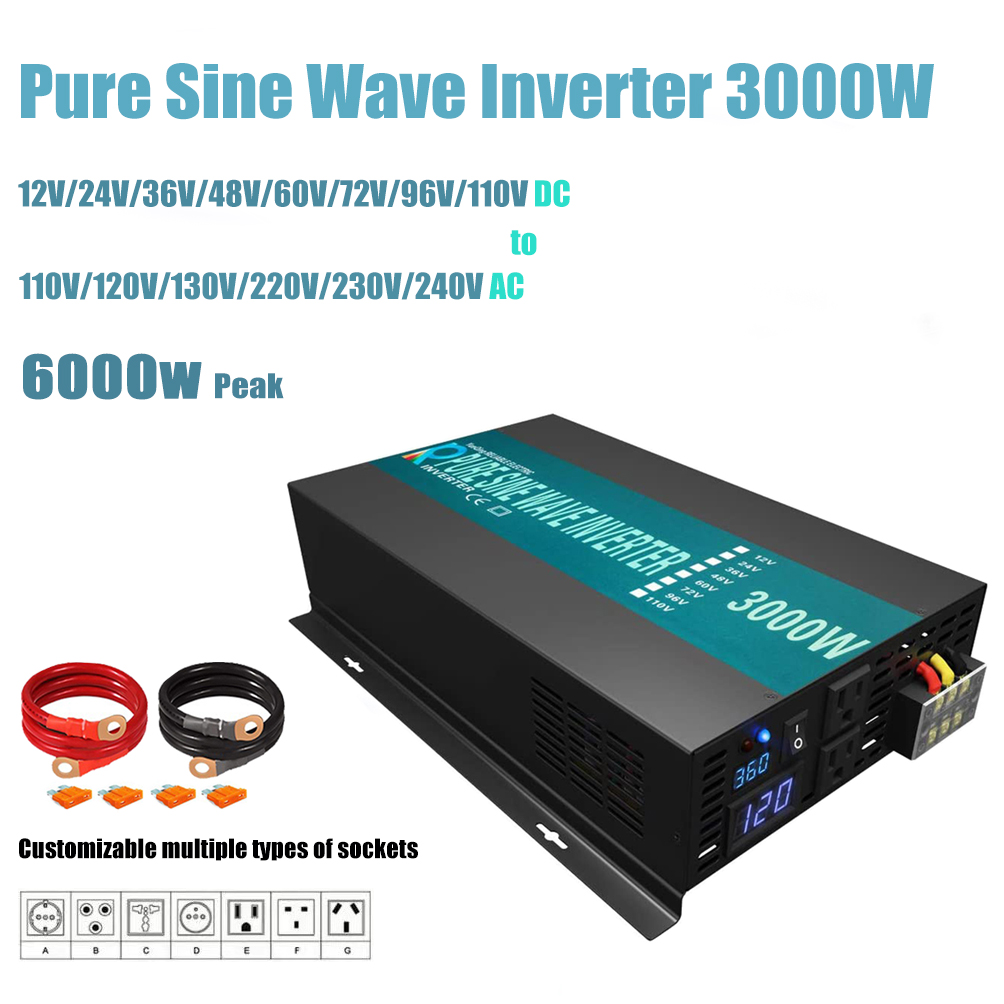 Inverter Pure Sine Wave 60Hz 120V 3000W - Zuverlässiger reiner Sinus-Wechsel richter 3000W 24V