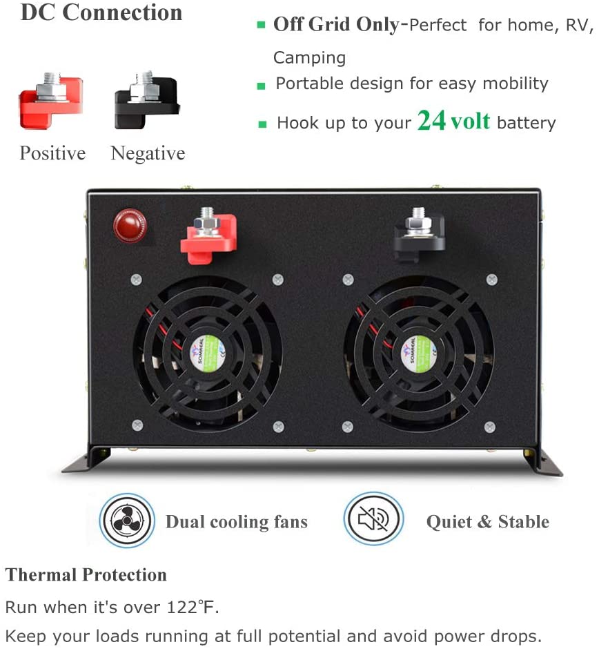 Pure Sine Wave Inverter 5000W 48V 220V - Off Grid reiner Sinus-Solar-Wechselrichter, 24 V