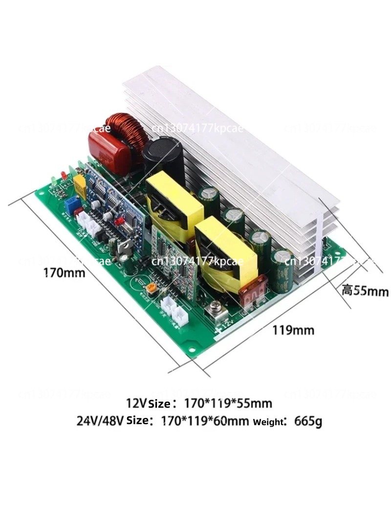Pure Sine Wave Inverter Board 24V 48V - 750W 1000W Reiner Sinus-Wechselrichter DC 12V