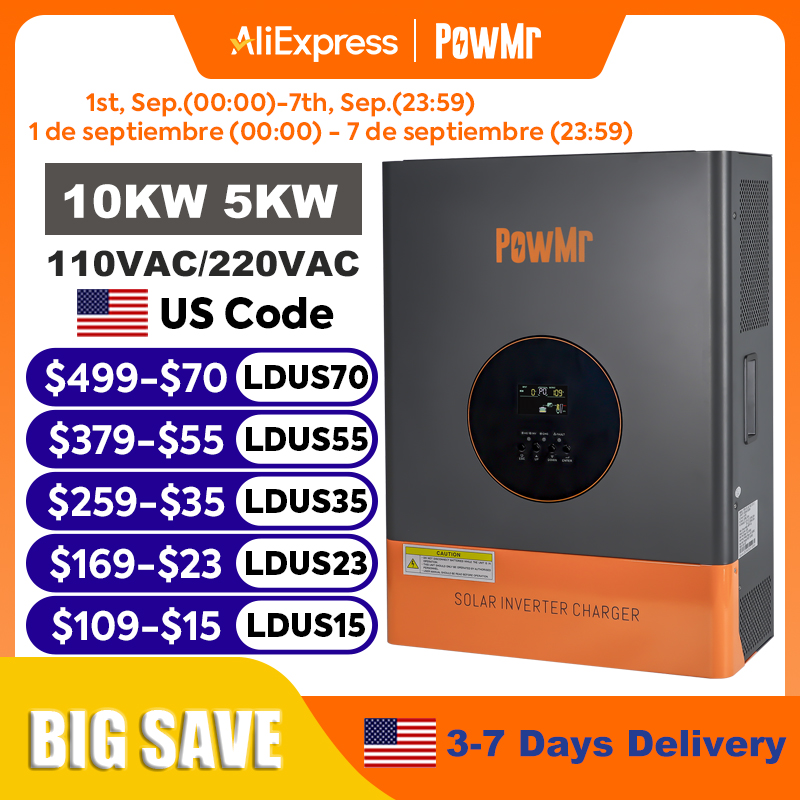 Split Phase Inverter 10Kw 110V 220V - PowMr 10KW 5KW Split-Phase-Wechselrichter 48V 110V