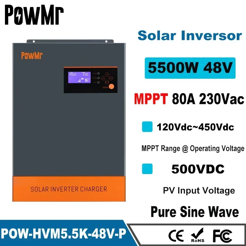 3-Phasen Hybrid-Solarwechselri – Hybrid Solar Inverter 5.5Kw Mppt 48V Bewertung und Preis