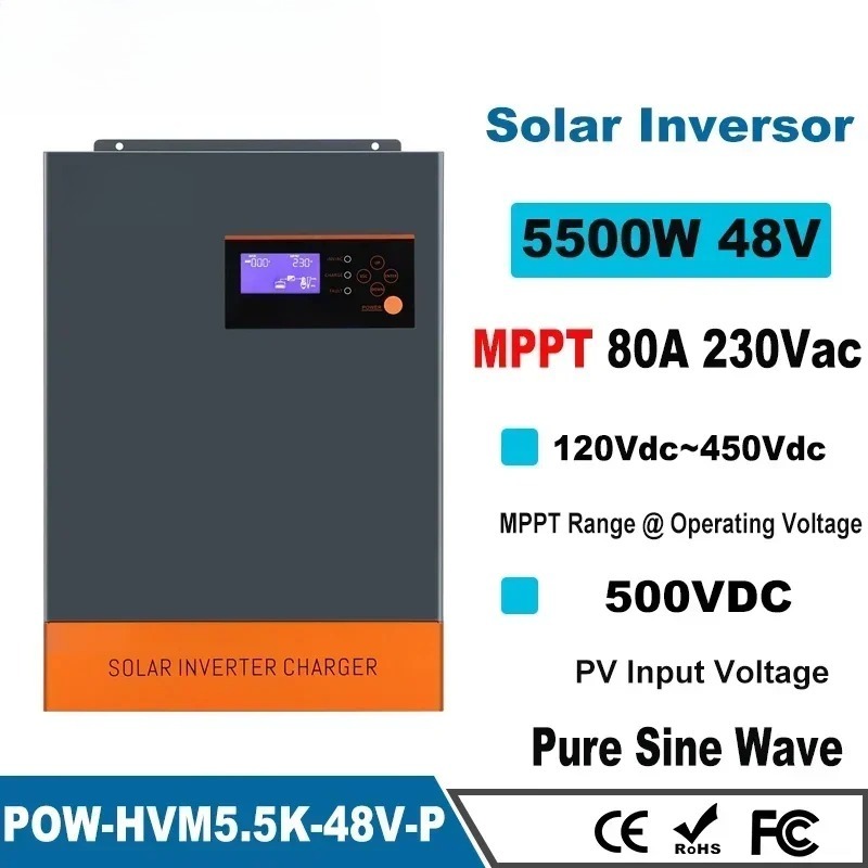 Fabrikneuer 5,5 kW 5,5 kVA MPP – Hybrid Solar Inverter 5.5Kw Mppt 48V Bewertung und Preis