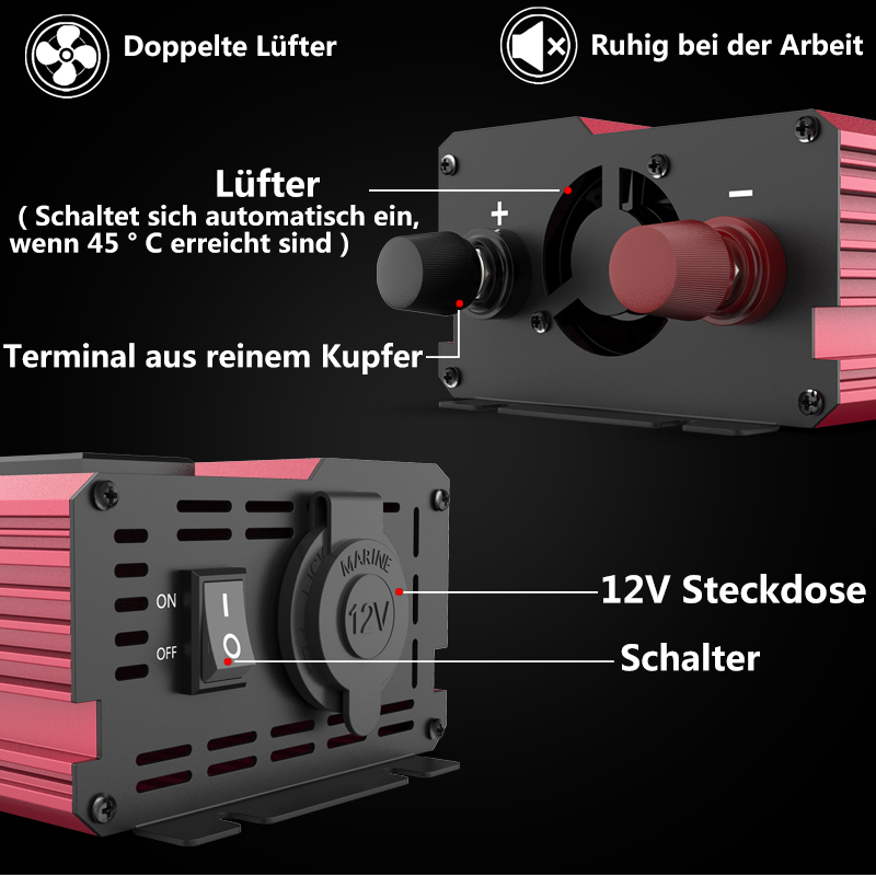 12V zu 220V 4000W Spitzenleist – Power Inverter 12V 220V 4000W Continuous Bewertung und Preis